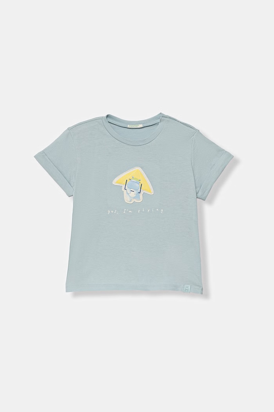 United Colors of Benetton t-shirt dziecięcy bawełniany niebieski 3I1XA106Y.W.Stagionale