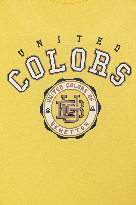 Chłopiec United Colors of Benetton t-shirt dziecięcy bawełniany 3I1XC10S4.G.Stagionale żółty