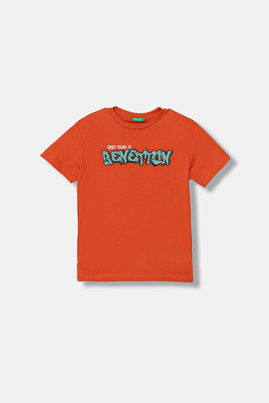 United Colors of Benetton t-shirt per bambini in cotone arancione 3I1XC10S4.G.Stagionale