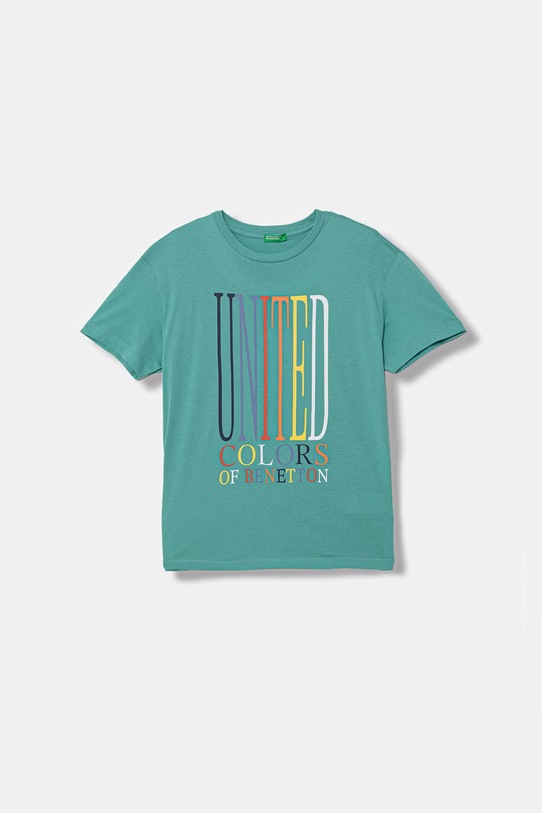 United Colors of Benetton T-shirt dziecięcy bawełniany turkusowy 3I1XC10S4.G.Stagionale