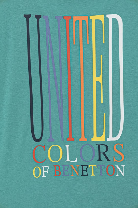 Chłopiec United Colors of Benetton T-shirt dziecięcy bawełniany 3I1XC10S4.G.Stagionale turkusowy