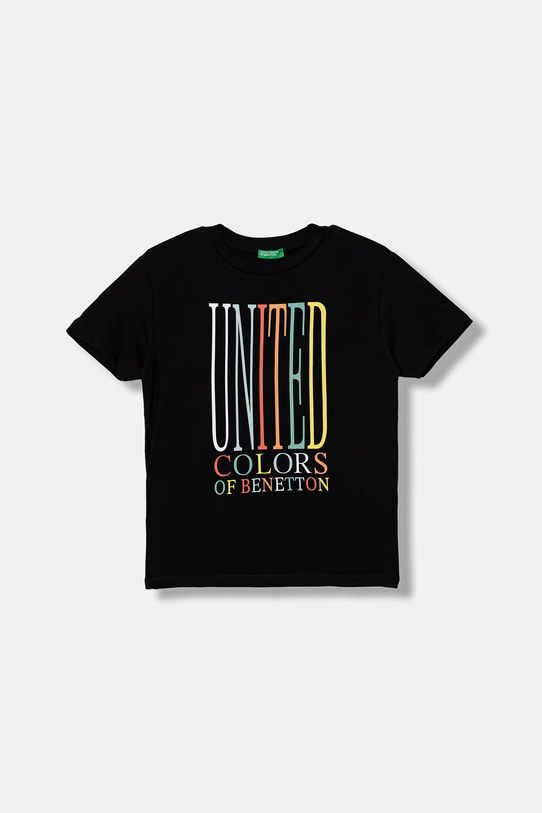 United Colors of Benetton T-shirt per bambini in cotone nero 3I1XC10S4.G.Stagionale