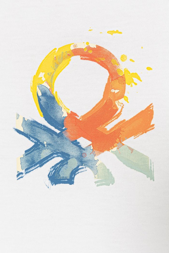 Chłopiec United Colors of Benetton t-shirt dziecięcy z bawełną 3I1XG10LK.P.Stagionale biały