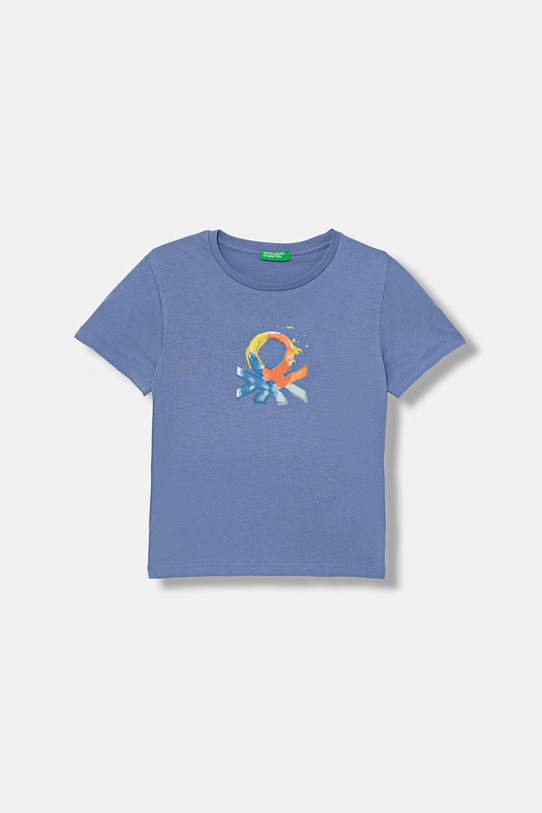 United Colors of Benetton t-shirt dziecięcy z bawełny niebieski 3I1XG10LK.P.Stagionale