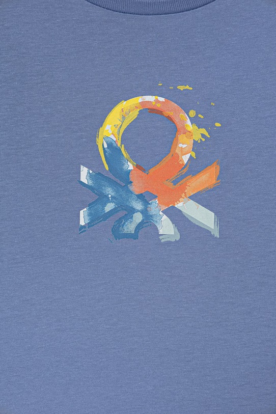 Chłopiec United Colors of Benetton t-shirt dziecięcy z bawełny 3I1XG10LK.P.Stagionale niebieski