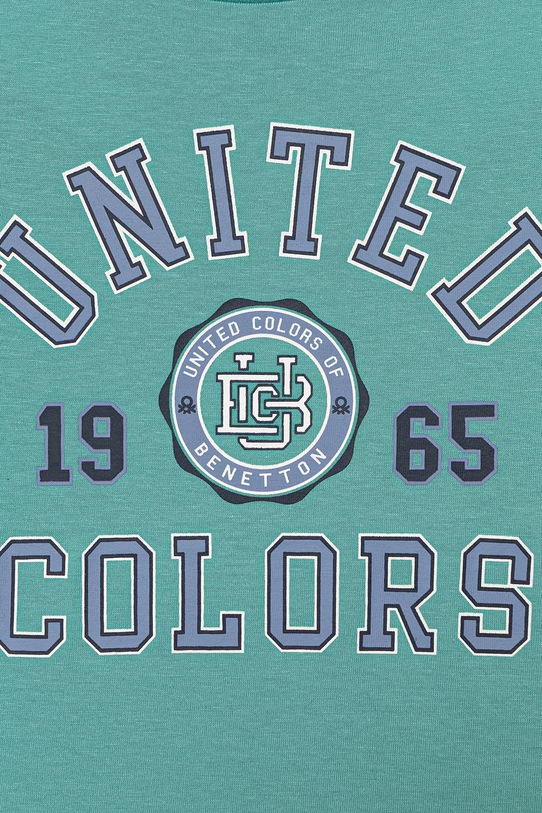Chłopiec United Colors of Benetton t-shirt dziecięcy z bawełną 3I1XG10LK.P.Stagionale turkusowy