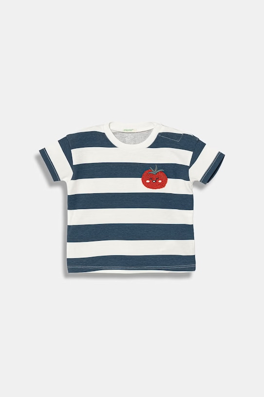 United Colors of Benetton t-shirt niemowlęcy bawełniany granatowy 30NDA1073.W.Stagionale