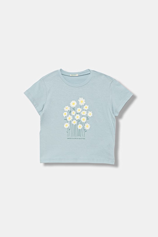 United Colors of Benetton kratka majica otroška bombažna modra 3I1XA1076.W.Stagionale