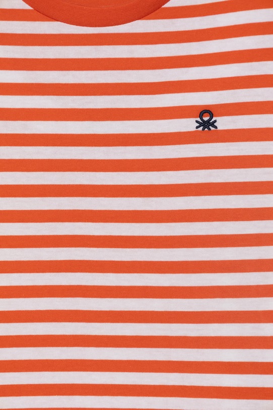Chłopiec United Colors of Benetton T-shirt dziecięcy bawełniany 39IAC10S8.G.Stagionale pomarańczowy