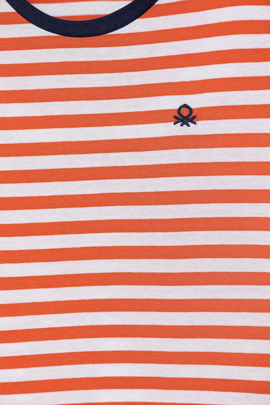 Chłopiec United Colors of Benetton T-shirt dziecięcy bawełniany 39IAG10LL.P.Stagionale pomarańczowy