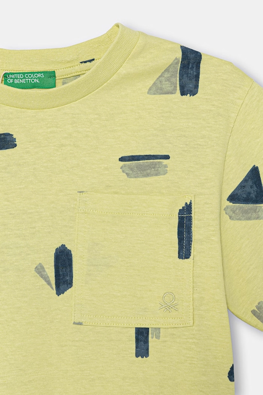 Băieți United Colors of Benetton tricou pentru copii, cu bumbac 39TPG10MT.P.Stagionale verde