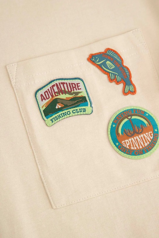 Coccodrillo t-shirt dziecięcy bawełniany beżowy WC6143202FBJ