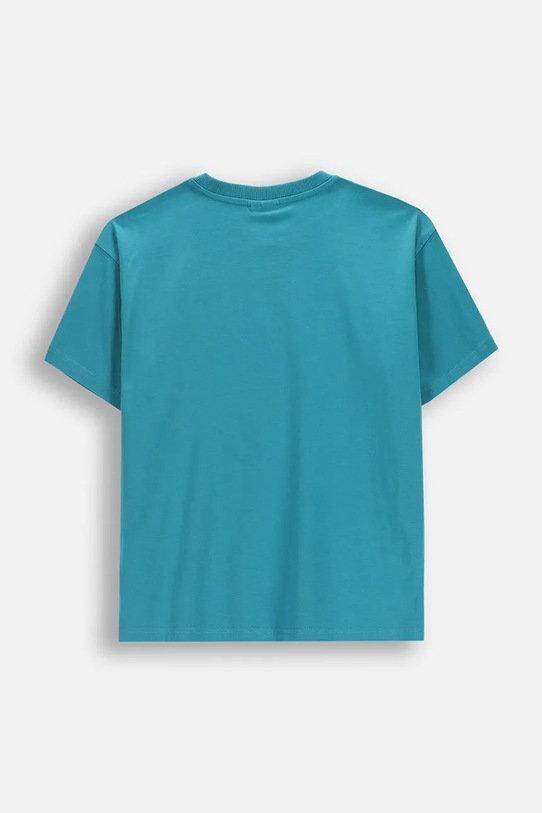 Coccodrillo t-shirt dziecięcy bawełniany WC6143202FBJ turkusowy SS26