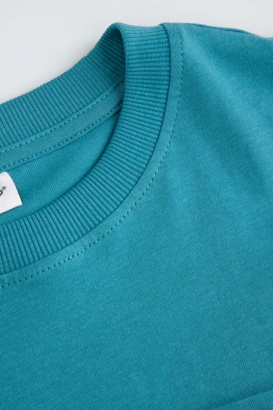 Chłopiec Coccodrillo t-shirt dziecięcy bawełniany WC6143202FBJ turkusowy