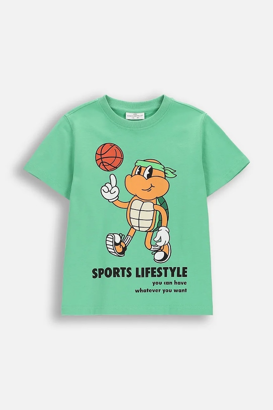 Coccodrillo t-shirt gyerek pamut zöld WC6143206IBK