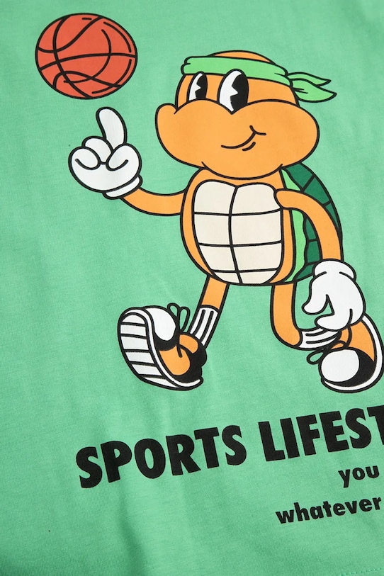 Coccodrillo t-shirt gyerek pamut zöld WC6143206IBK