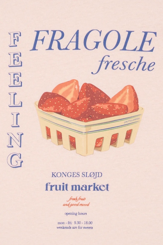 Konges Sløjd тениска за деца с ленена смес ERA TEE OCS розов KS105359.PPY2