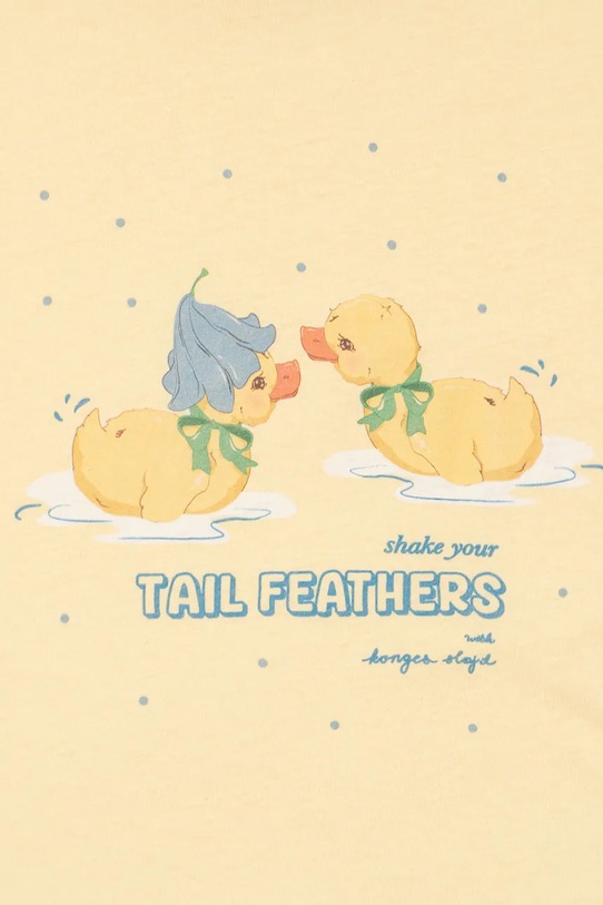 Konges Sløjd тениска за деца с ленена смес ERA TEE OCS жълт KS105359.PPY2