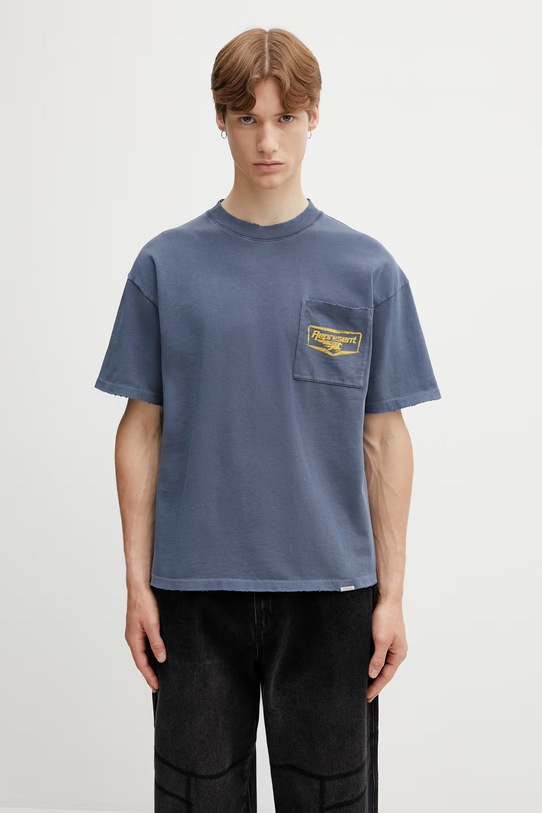 Odzież Represent NOTHING FASTER t-shirt męski bawełniany MLM100596.10 niebieski