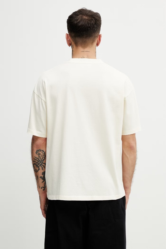 Odzież LOADED WITH LOVE T-shirt męski bawełniany MLM100682.30 beżowy