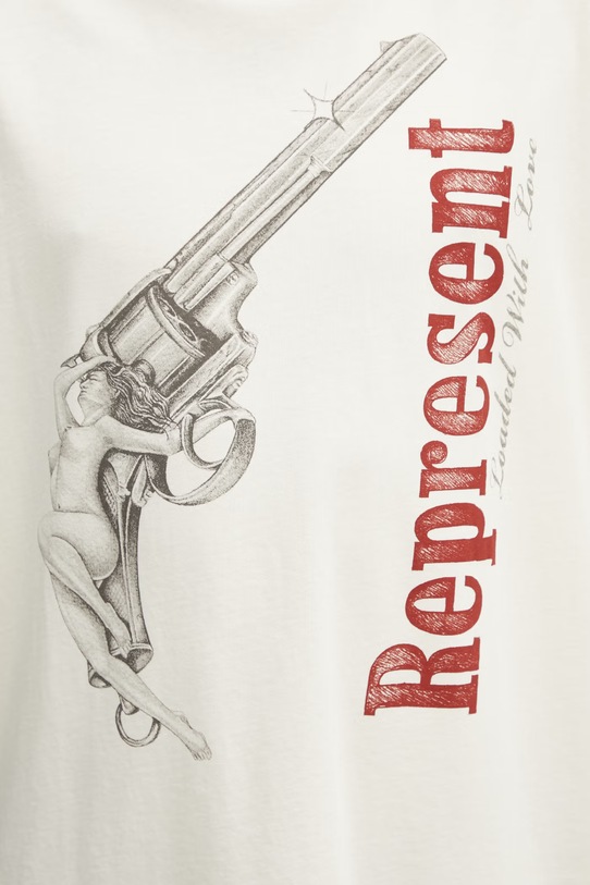 LOADED WITH LOVE T-shirt męski bawełniany beżowy MLM100682.30