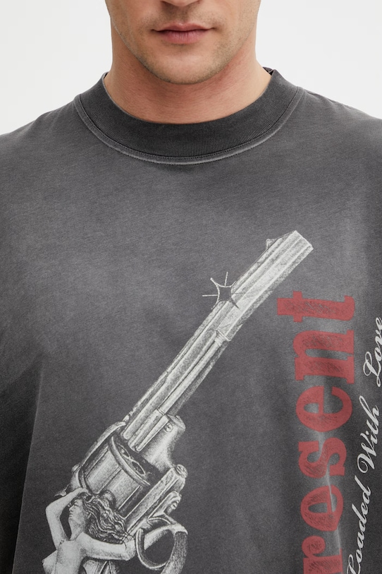 Represent LOADED WITH LOVE t-shirt bawełniany męski szary MLM100682.04