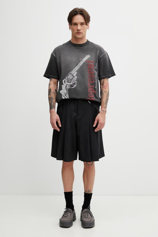 Represent LOADED WITH LOVE t-shirt bawełniany męski MLM100682.04 szary