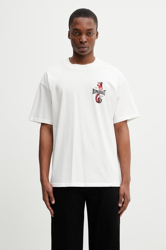 Odzież Represent THE VIPER ROOM DICE t-shirt męski bawełniany MLM100598.72 biały