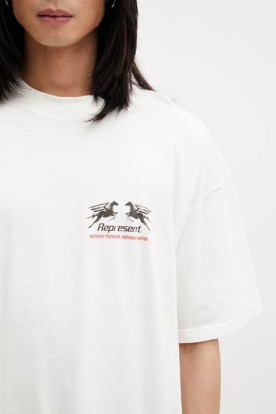 Represent 29 HOUR SERVICE t-shirt męski bawełniany beżowy MLM100768.72