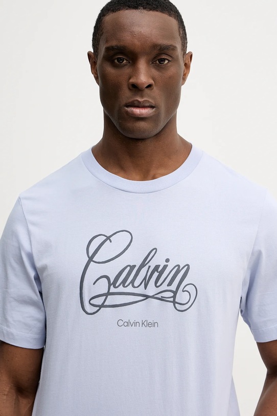 Calvin Klein Jeans t-shirt bawełniany niebieski LV04RE804G