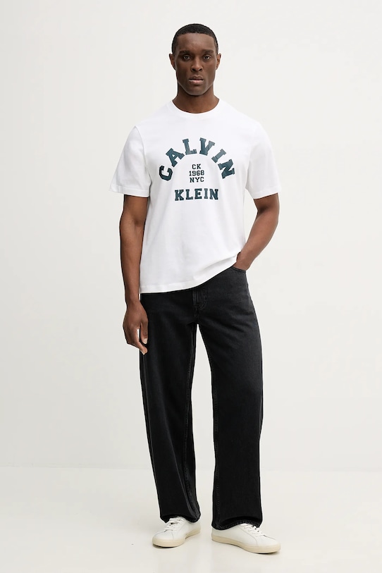 Calvin Klein Jeans t-shirt bawełniany LV04RE810G biały SS26