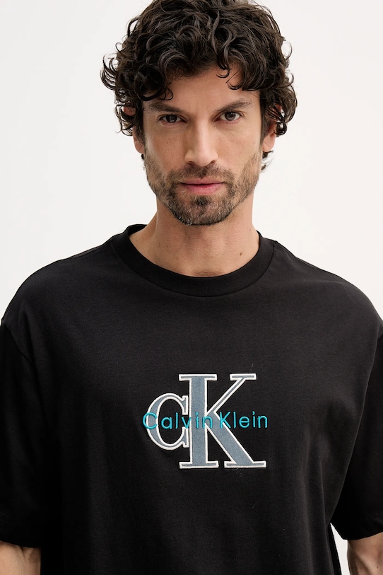 Bavlněné tričko Calvin Klein Jeans černá LV04RE815G