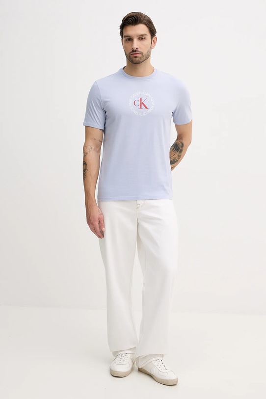 Calvin Klein Jeans t-shirt bawełniany LV14RE816G niebieski SS26