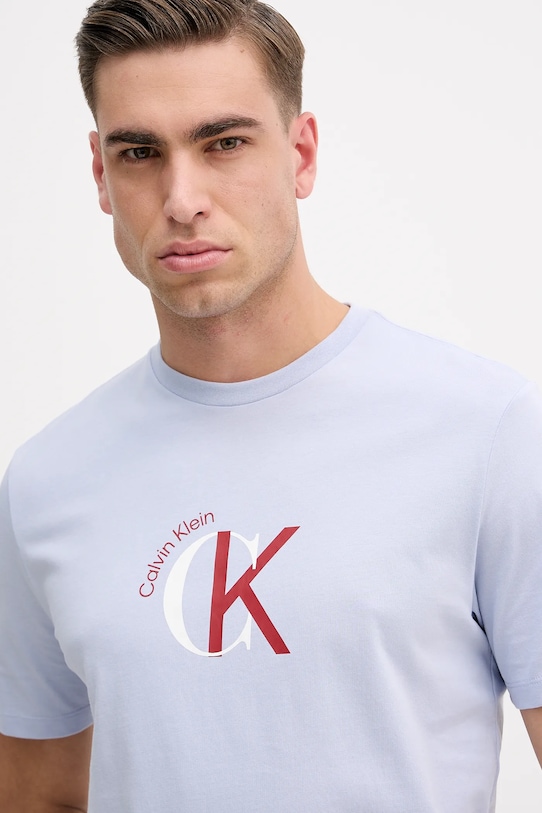 Calvin Klein Jeans t-shirt bawełniany niebieski LV14RE829G