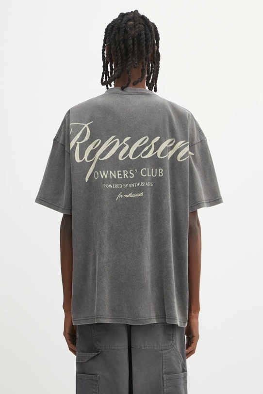 Represent t-shirt bawełniany Represent Owners Club wzorzyste szary OCM41201.47
