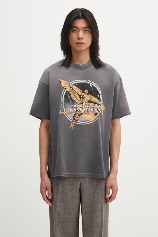 Represent t-shirt bawełniany Golden Tour nadruk szary MLM100823.46