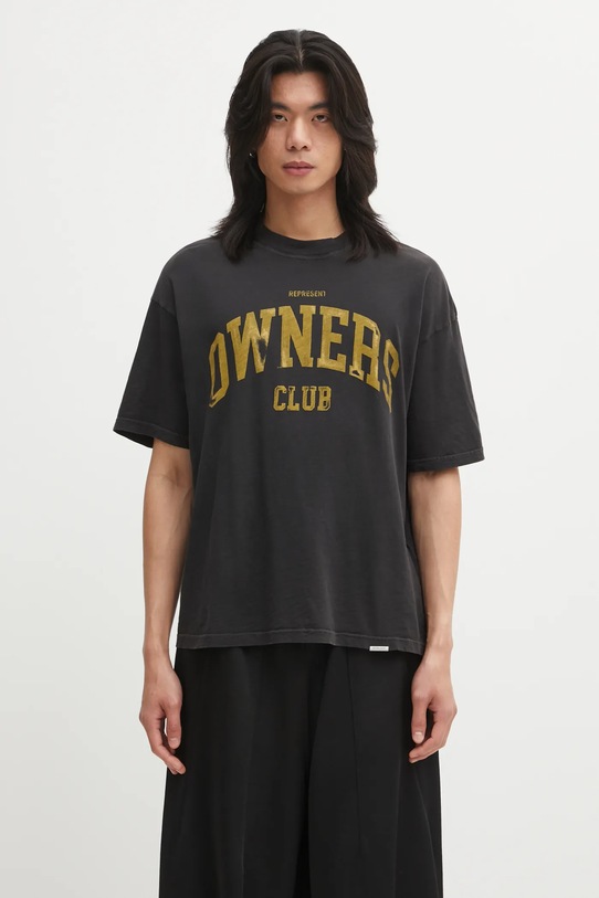 Represent t-shirt bawełniany Owners nadruk szary OCM100047.02