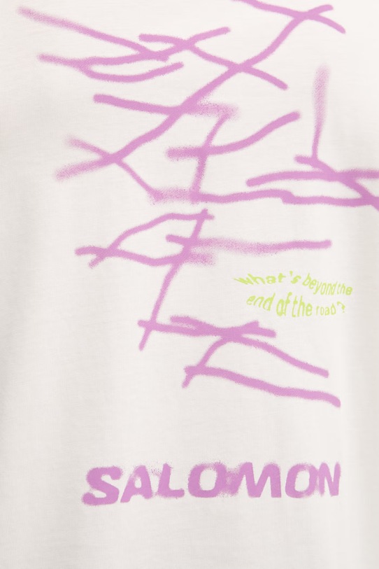 Salomon t-shirt bawełniany WILD RAYS LC2832800 beżowy