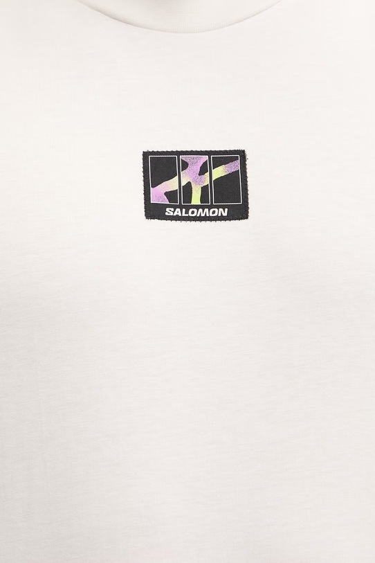 Salomon t-shirt bawełniany WILD RAYS LC2845500 beżowy