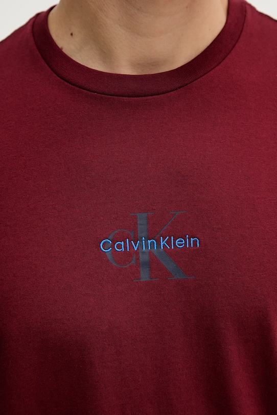 Calvin Klein Jeans t-shirt bawełniany LV04RB866G bordowy