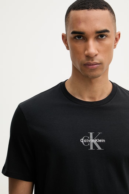 Calvin Klein Jeans tričko pánske bavlnené čierna LV04RB866G
