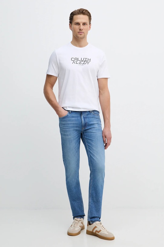 Bavlnené tričko Calvin Klein Jeans LV14RE818G biela SS26