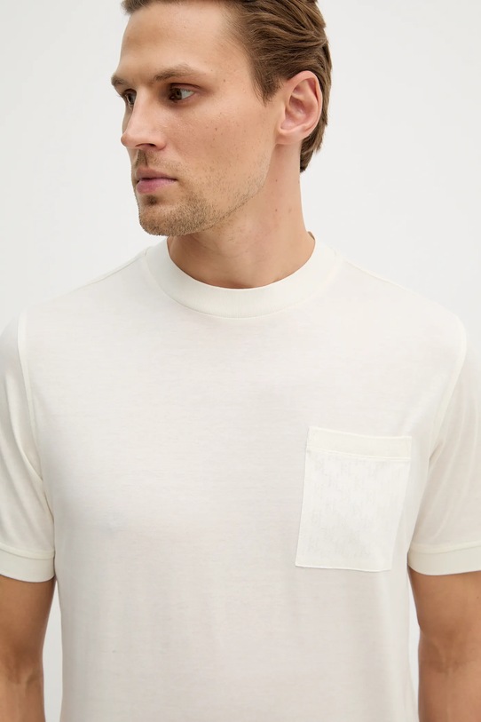 Karl Lagerfeld t-shirt bawełniany beżowy 561200.755004