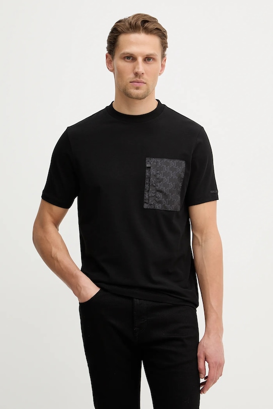 Karl Lagerfeld t-shirt z elastanem czarny 561221.755031