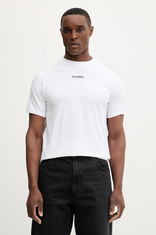 Karl Lagerfeld t-shirt z elastanem biały 561221.755042