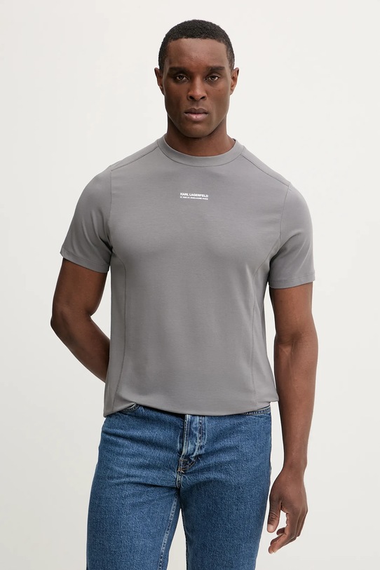 Karl Lagerfeld t-shirt z elastanem szary 561221.755042
