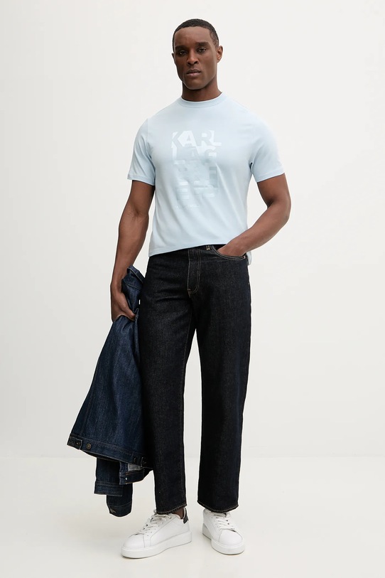 Karl Lagerfeld t-shirt 561221.755053 niebieski SS26