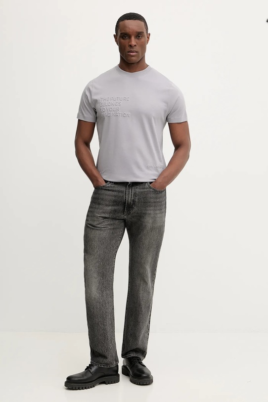 Karl Lagerfeld t-shirt bawełniany 561241.755061 szary SS26