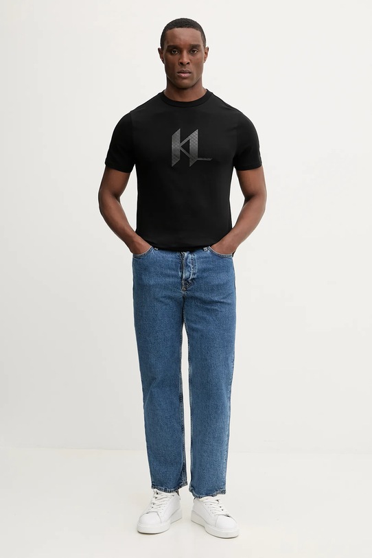 Bavlněné tričko Karl Lagerfeld 561252.755072 černá SS26