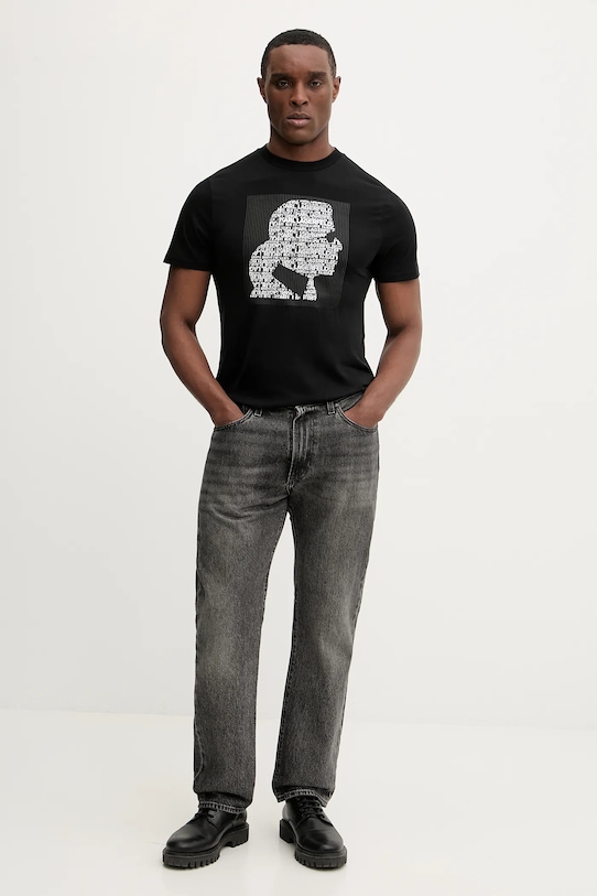Bavlněné tričko Karl Lagerfeld 561252.755075 černá SS26
